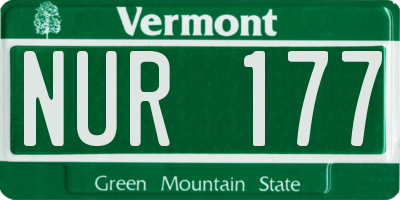 VT license plate NUR177