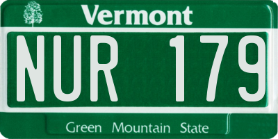 VT license plate NUR179
