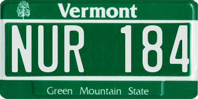 VT license plate NUR184