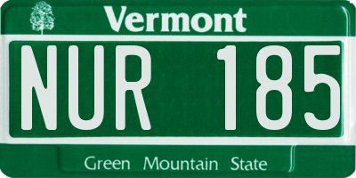 VT license plate NUR185