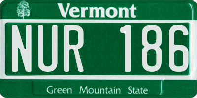 VT license plate NUR186