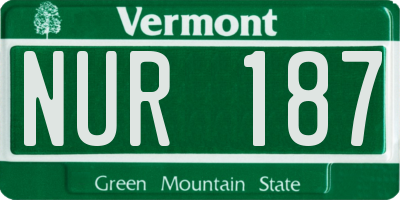 VT license plate NUR187