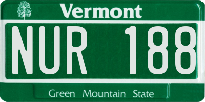 VT license plate NUR188