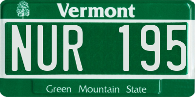 VT license plate NUR195