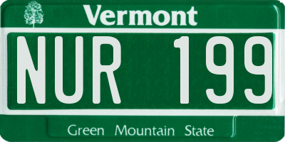 VT license plate NUR199