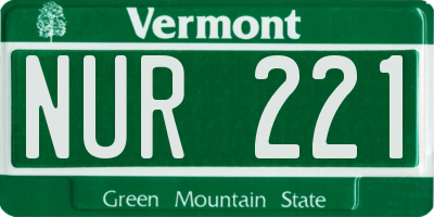 VT license plate NUR221