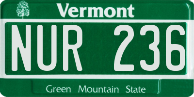 VT license plate NUR236