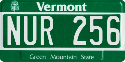 VT license plate NUR256