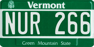 VT license plate NUR266
