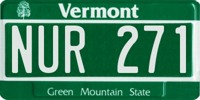 VT license plate NUR271