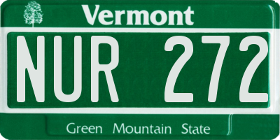 VT license plate NUR272