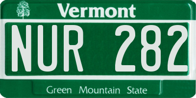 VT license plate NUR282
