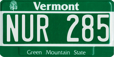 VT license plate NUR285