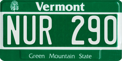 VT license plate NUR290
