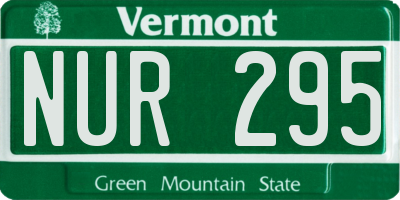 VT license plate NUR295