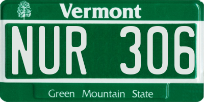 VT license plate NUR306