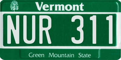 VT license plate NUR311