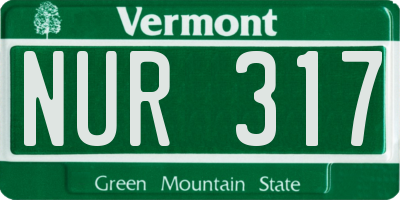 VT license plate NUR317