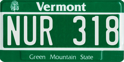 VT license plate NUR318
