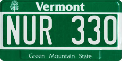 VT license plate NUR330