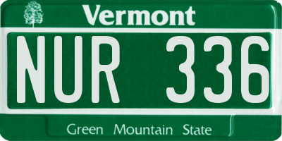 VT license plate NUR336