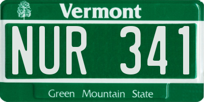 VT license plate NUR341
