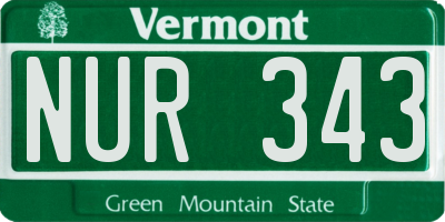 VT license plate NUR343