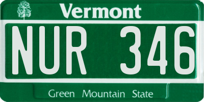 VT license plate NUR346