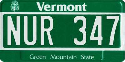 VT license plate NUR347
