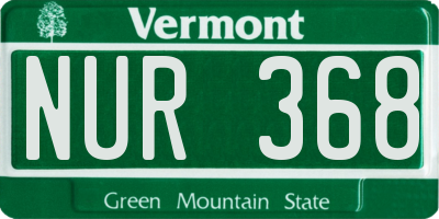 VT license plate NUR368