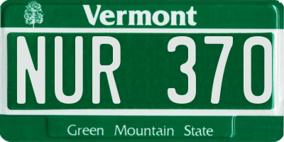 VT license plate NUR370