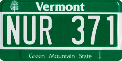 VT license plate NUR371