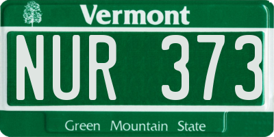 VT license plate NUR373