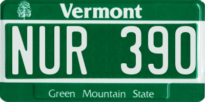 VT license plate NUR390