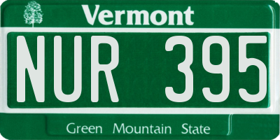 VT license plate NUR395