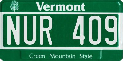 VT license plate NUR409