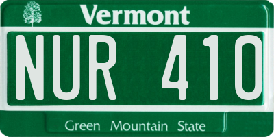 VT license plate NUR410