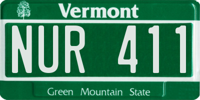VT license plate NUR411