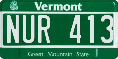VT license plate NUR413