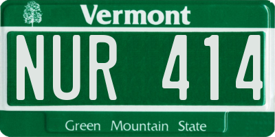 VT license plate NUR414