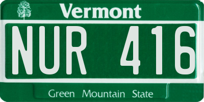 VT license plate NUR416