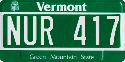 VT license plate NUR417