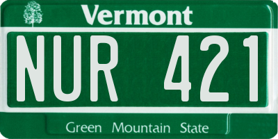 VT license plate NUR421