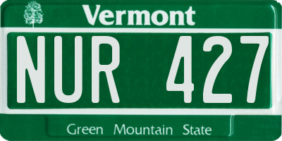 VT license plate NUR427