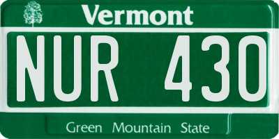 VT license plate NUR430