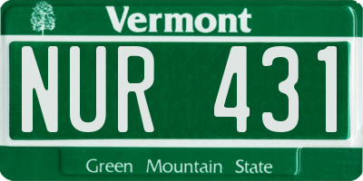 VT license plate NUR431