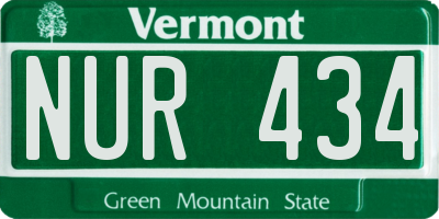 VT license plate NUR434