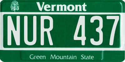 VT license plate NUR437