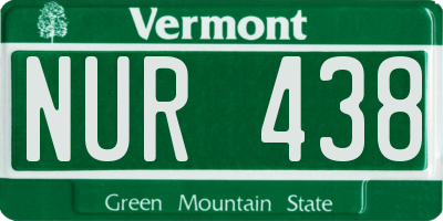 VT license plate NUR438
