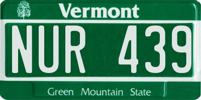 VT license plate NUR439